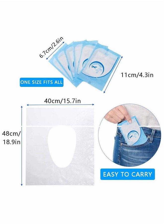 HOMESTAR 50 Piece Disposable Toilet Seat Cover Set Clear Airplane Travel Camping and Public Essentials - Image 2