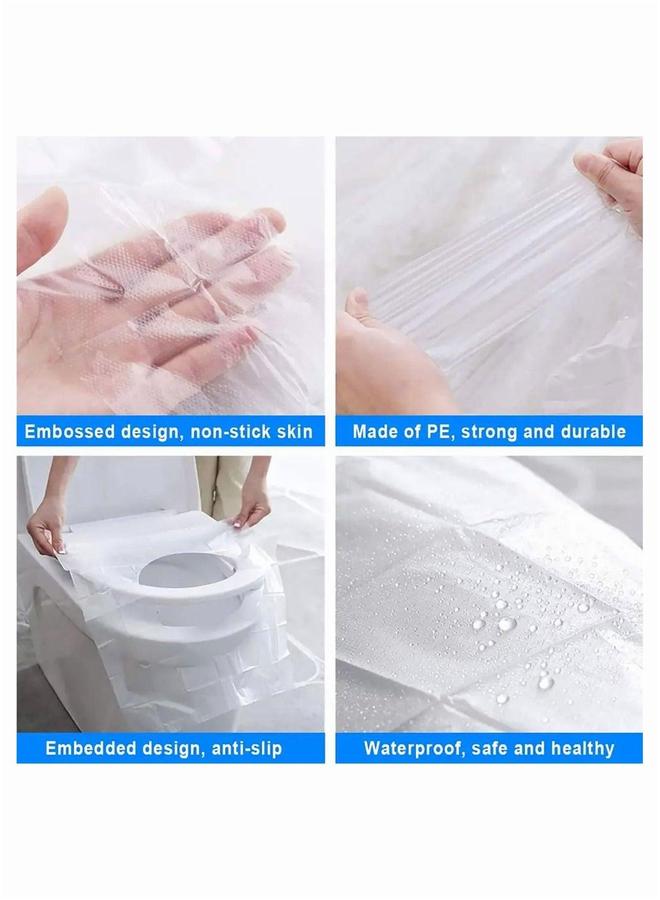 HOMESTAR 50 Piece Disposable Toilet Seat Cover Set Clear Airplane Travel Camping and Public Essentials - Image 4