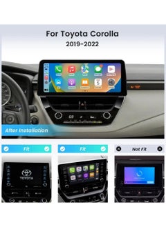 فيريكس شاشة أندرويد لتويوتا كورولا 2018-2023 12.3 بوصة تدعم Apple Carplay Android Auto لاسلكية 4 جيجابايت ذاكرة وصول عشوائي واجهة سريعة كاميرا AHD متضمنة 4G Wifi USB شاشة تعمل باللمس QLED مع لوحة ستيريو سيارة كورولا 12.3 بوصة شاشة كبيرة  - Image 2