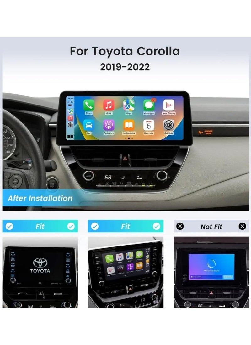 فيريكس - شاشة أندرويد لتويوتا كورولا 2018-2023 12.3 بوصة تدعم Apple Carplay Android Auto لاسلكية 4 جيجابايت ذاكرة وصول عشوائي واجهة سريعة كاميرا AHD متضمنة 4G Wifi USB شاشة تعمل باللمس QLED مع لوحة ستيريو سيارة كورولا 12.3 بوصة شاشة كبيرة - Image 1