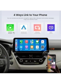 فيريكس شاشة أندرويد لتويوتا كورولا 2018-2023 12.3 بوصة تدعم Apple Carplay Android Auto لاسلكية 4 جيجابايت ذاكرة وصول عشوائي واجهة سريعة كاميرا AHD متضمنة 4G Wifi USB شاشة تعمل باللمس QLED مع لوحة ستيريو سيارة كورولا 12.3 بوصة شاشة كبيرة  - Image 3
