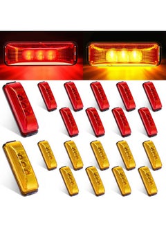 Yahenda Yahenda 20 Pieces 3.9 Inch 3 LED Trailer Marker Lights Trailer LED Waterproof Side Marker Light Rectangle Trailer Running Lights for Truck RV Exterior Marker Lights Accessories (Amber, Red)  - Image 1