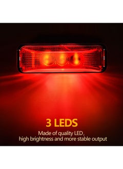 Yahenda Yahenda 20 Pieces 3.9 Inch 3 LED Trailer Marker Lights Trailer LED Waterproof Side Marker Light Rectangle Trailer Running Lights for Truck RV Exterior Marker Lights Accessories (Amber, Red)  - Image 4