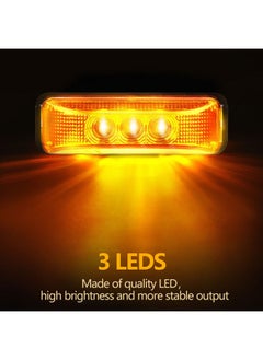 Yahenda Yahenda 20 Pieces 3.9 Inch 3 LED Trailer Marker Lights Trailer LED Waterproof Side Marker Light Rectangle Trailer Running Lights for Truck RV Exterior Marker Lights Accessories (Amber, Red)  - Image 3
