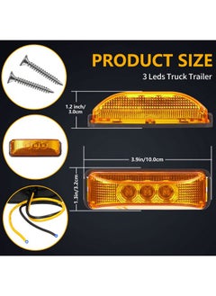 Yahenda Yahenda 20 Pieces 3.9 Inch 3 LED Trailer Marker Lights Trailer LED Waterproof Side Marker Light Rectangle Trailer Running Lights for Truck RV Exterior Marker Lights Accessories (Amber, Red)  - Image 2