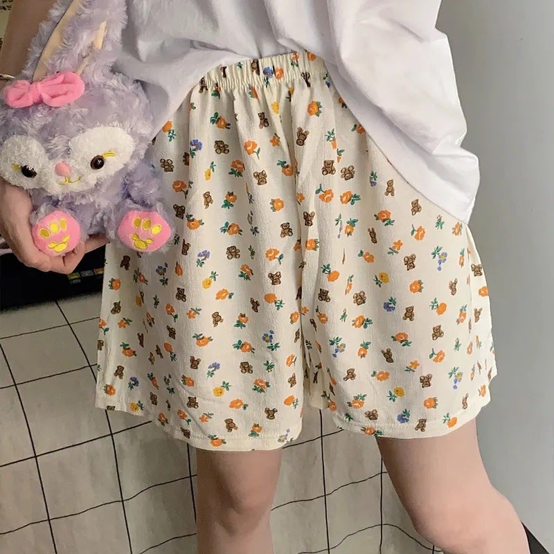 Summer Pajama Pants Women'S Baby Cotton Anti-Mosquito Pants Cartoon Printed Thin Casual Shorts Home Pants Outer Wearing Walking Pants - Image 2