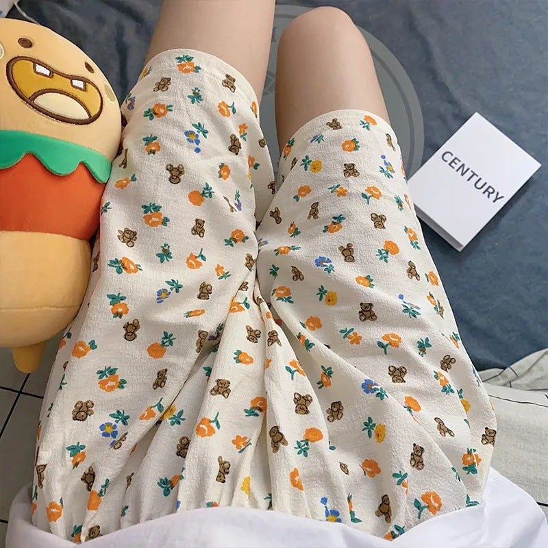 Summer Pajama Pants Women'S Baby Cotton Anti-Mosquito Pants Cartoon Printed Thin Casual Shorts Home Pants Outer Wearing Walking Pants - Image 3