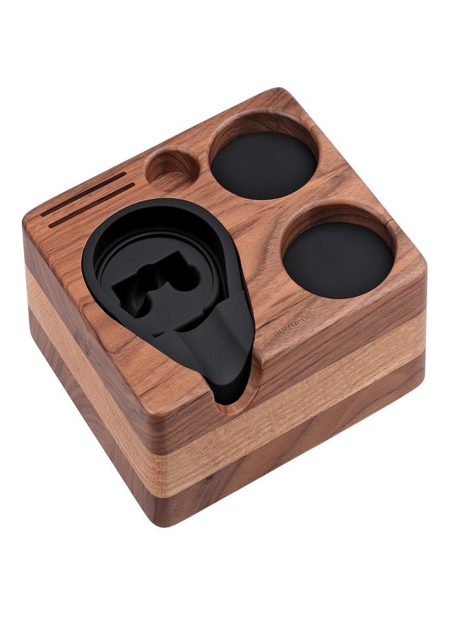 Normcore Compact Tamping Station, Espresso Tamper Station Base, Genuine American Walnut Tamper Holder, Portafilter Holder For 51mm 54mm Coffee Tamper, Distributor, Puck Screen, WDT and Portafilter - Image 1