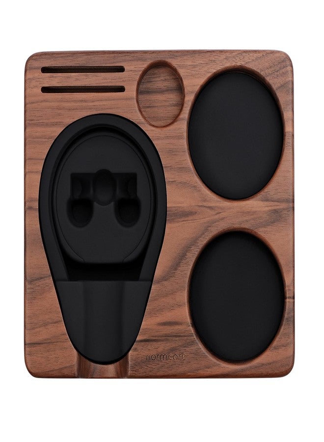 Normcore Compact Tamping Station, Espresso Tamper Station Base, Genuine American Walnut Tamper Holder, Portafilter Holder For 51mm 54mm Coffee Tamper, Distributor, Puck Screen, WDT and Portafilter - Image 3