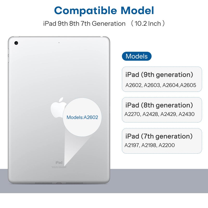 SPARIN 3 Pack Screen Protector for iPad 9th 8th 7th Generation 10.2 Inch (2021/2020/2019 Model), Tempered Glass for iPad 10.2 - Image 2