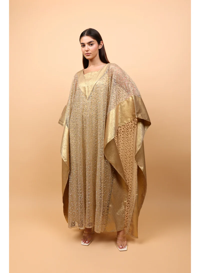 IKKXA  Luxury Layered Gold Beads Jalabiya  | Best Price UAE