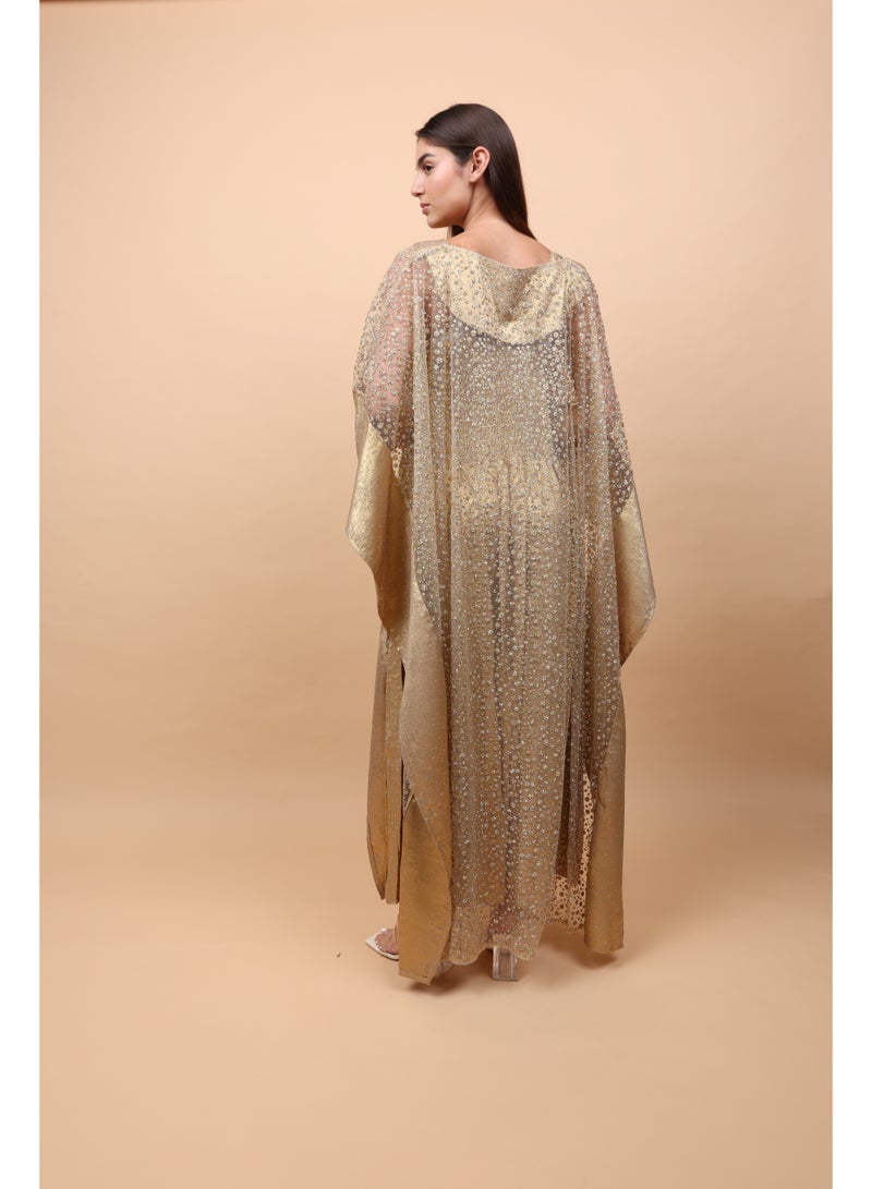 IKKXA Luxury Layered Gold Beads Jalabiya - Image 4