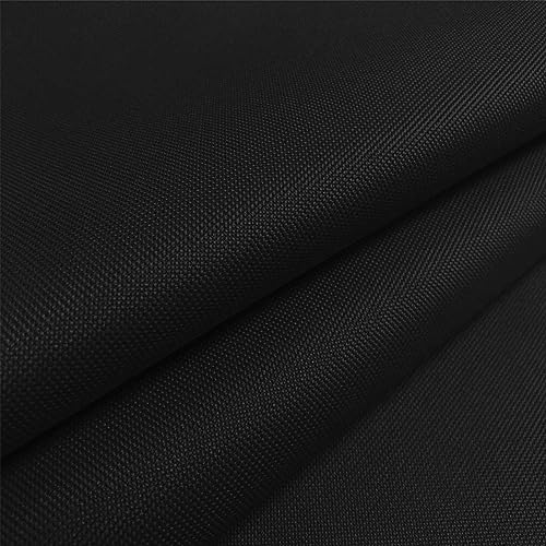 Foreate Waterproof Canvas Fabric by The Yard 600D Upholstery Cordura Fabric 58" Wide for Chairs Indoor Outdoor Water Resistant Canvas Polyester Material Sewing DIY Cloth, 1 Yard Black - Image 1