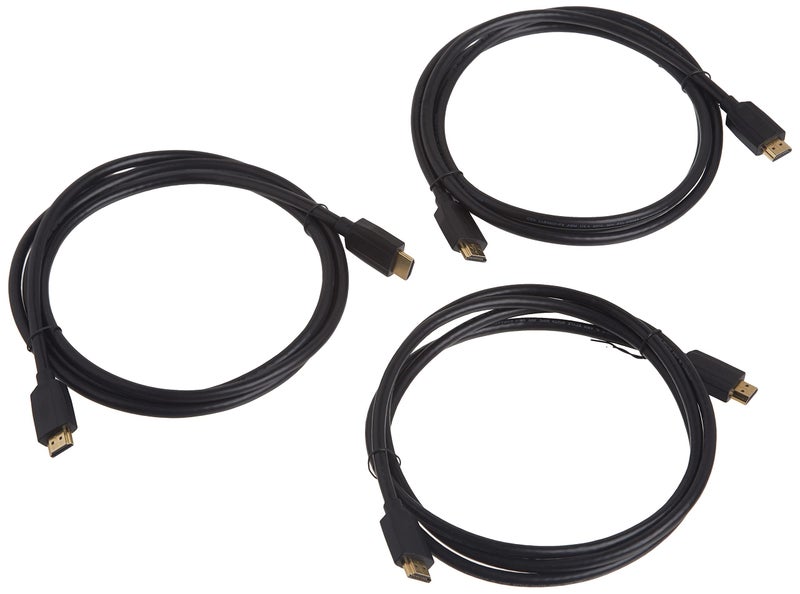 Monoprice 8K Ultra High Speed HDMI Cable - HDMI 2.1, 8K@60Hz, 4K@120Hz, 48Gbps, HDR, VRR, 6ft, Black - 3 pack - Image 1