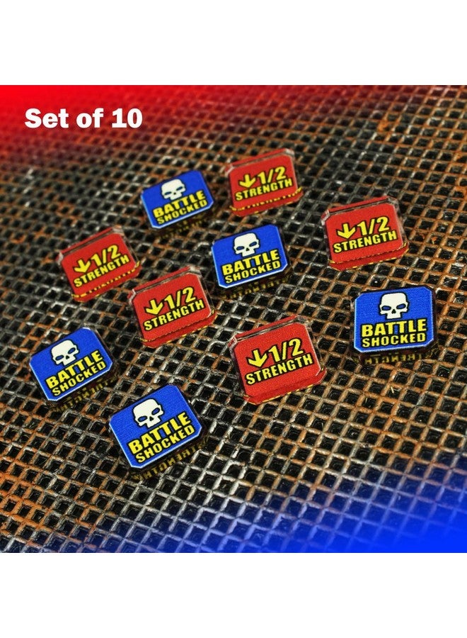 LITKO Upgrade Tokens | Compatible with Warhammer 10th Edition | Half-Strength | Battle Shocked | Wound | Movement | Modifier | WH40Kv10 (Half Strength/Battle Shocked) - Image 4