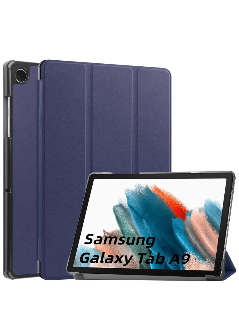 Case for Samsung Galaxy Tab A9/Tab A11 8.7 Inch (2023 2025) SM-X110/SM-115/SM-117 Tablet Ultra Slim Lightweight Stand Cover Case Premium Quality PU Leather Case Cover (Dark Blue) - Image 1