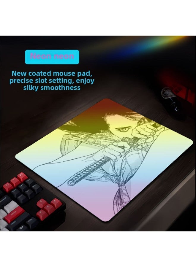 Coated Waterproof E-sports Mouse Pad Fps Glass Fiber Rainbow Magic Color Positioning Accurate Edge-free Computer Desktop Pad-Color:400*450*4-Pattern:Coated 9  - Image 2