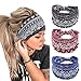 Bohend Boho Button Wide Women Headbands 3 Pack Black knotted Hair Bands Fashion Printing Bandeau Travel Stretchy Cotton Headband polyester Sport Hair Accessories for Girls - Image 2
