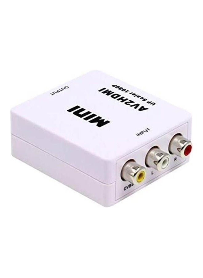 Mini Digital AV RCA to HDMI Converter – Analog Composite CVBS Video/Audio to HDMI Adapter for TV, Projector, Monitor – Supports 720P/1080P HD Output – Converts AV Devices to HDMI Display – Plug & Play RCA to HDMI Adapter Box – Compact, Durable – White  - Image 2