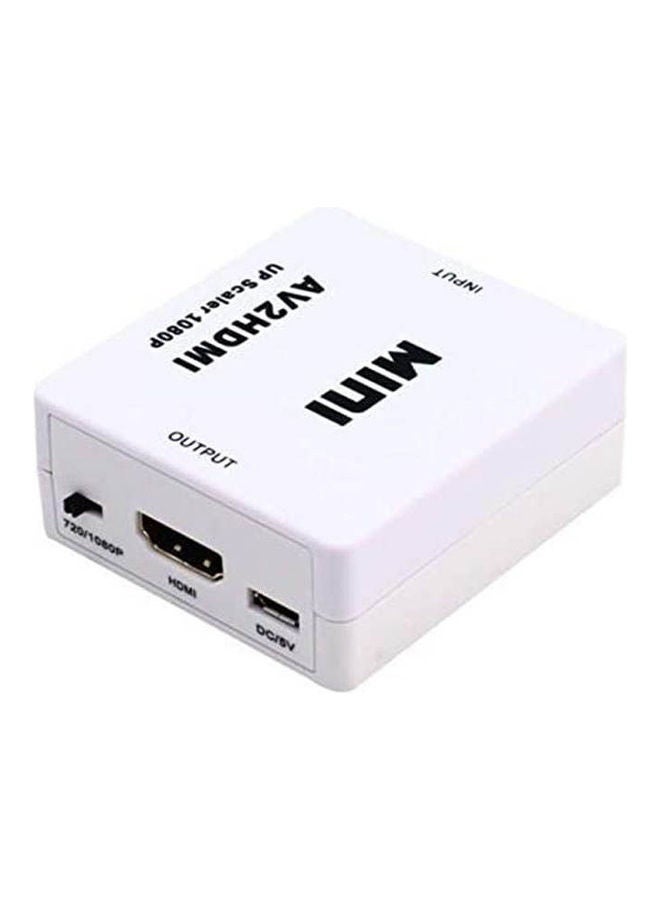 Mini Digital AV RCA to HDMI Converter – Analog Composite CVBS Video/Audio to HDMI Adapter for TV, Projector, Monitor – Supports 720P/1080P HD Output – Converts AV Devices to HDMI Display – Plug & Play RCA to HDMI Adapter Box – Compact, Durable – White  - Image 3