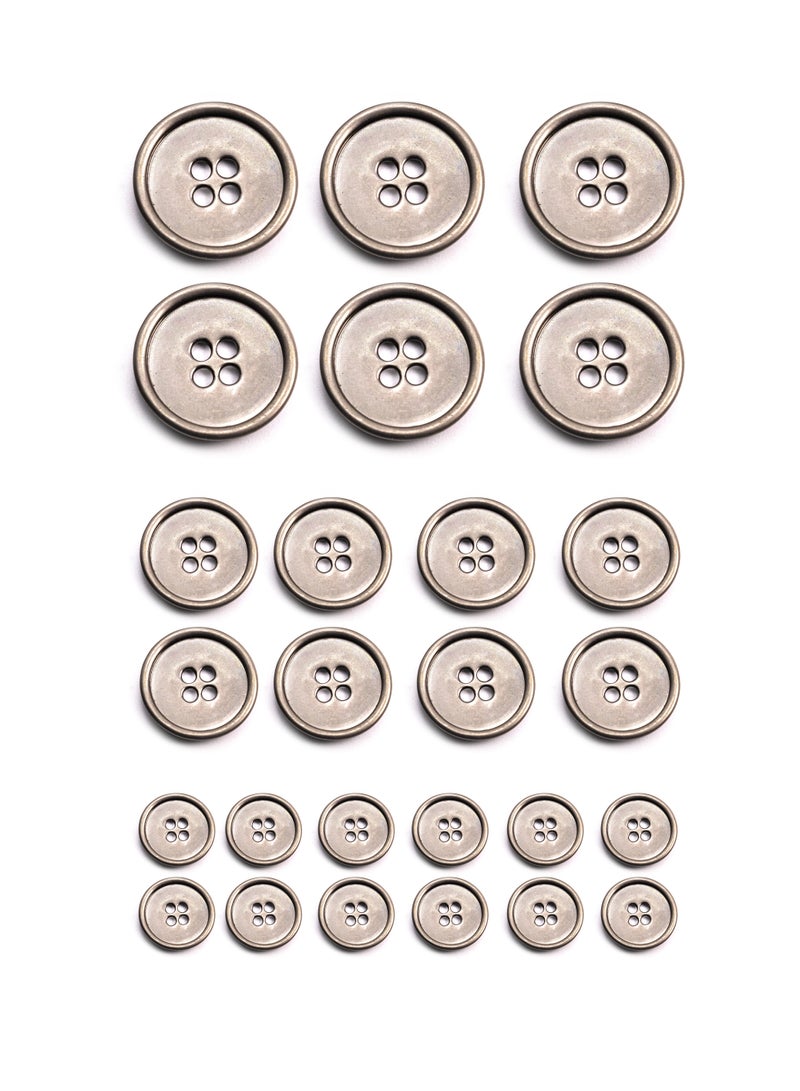 26pcs Round Metal Button Set. Sewing metal Button for Unisex. (Black Color)  - Image 1