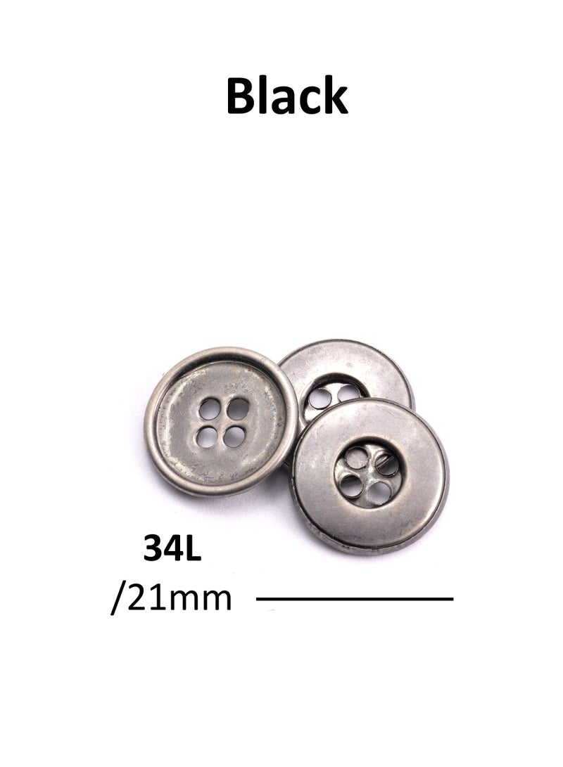 26pcs Round Metal Button Set. Sewing metal Button for Unisex. (Black Color)  - Image 3