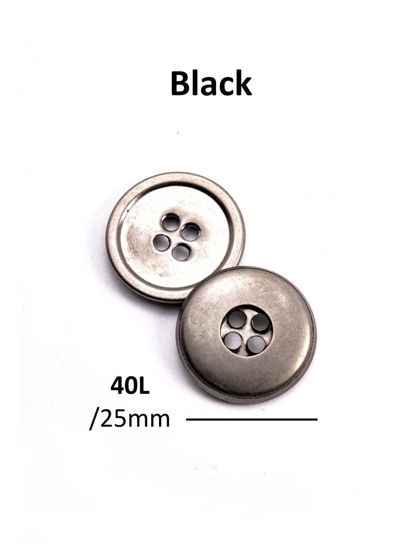 26pcs Round Metal Button Set. Sewing metal Button for Unisex. (Black Color)  - Image 4
