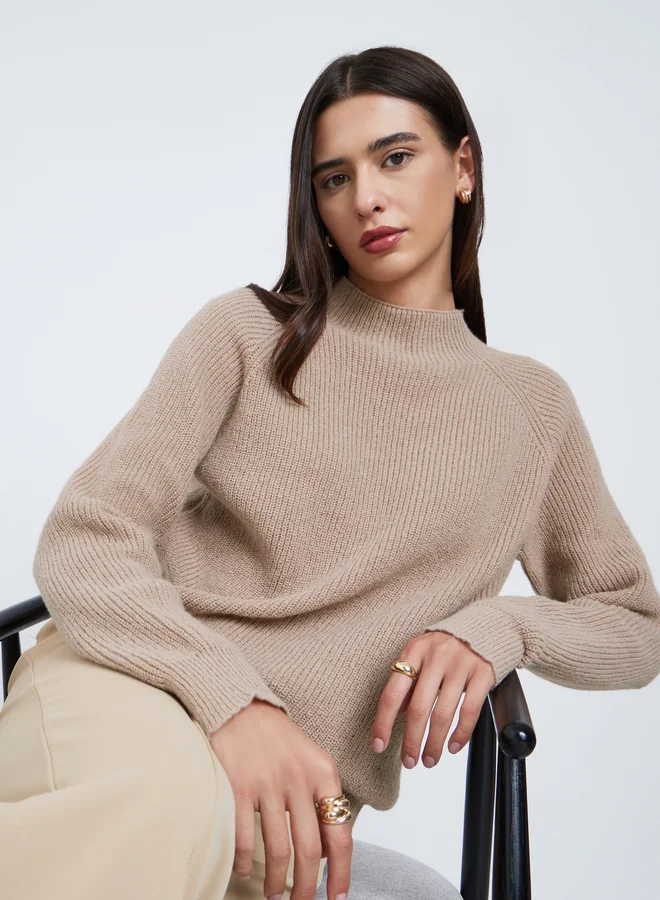 Styli Beige Regular Fit Sweater