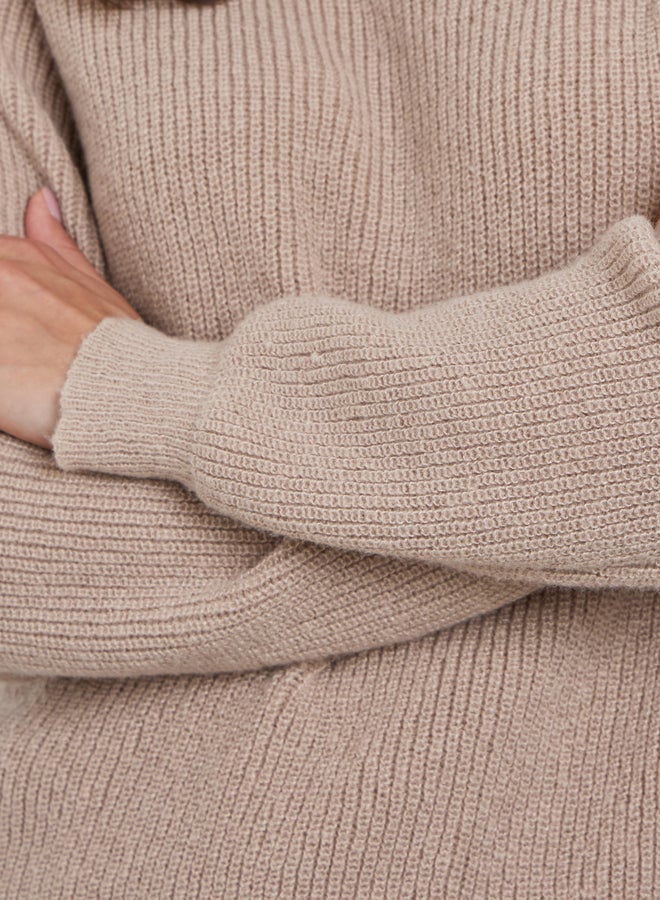 Styli Beige Regular Fit Sweater - Image 4