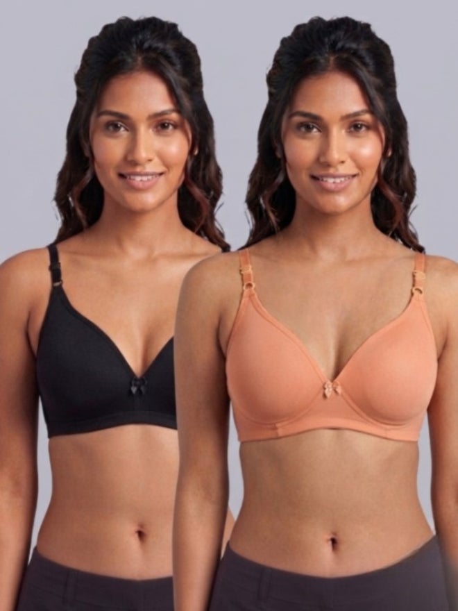 Eden Pack of 2 - Non-Padded Non Wired Cotton Blend T-Shirt Bra - Image 1