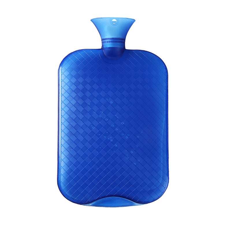 Generic Cross-border large number water injection hot water bag hot compress belly student female warm water bag household creative plush warm handbag Blue 3000ml PVC hot water bag 