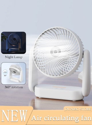 Table Air Circulator Fan with Night Lamp Mini Personal 3 Speeds Portable 360° Adjustable Tilt Desk Hook Wall Mounted and Hanging fan for Whole Room Home Bedroom Office - pzsku/Z233EA5DD9B51A3717977Z/45/1746219296/a14a1b48-7e0f-473f-a07e-a6af9a23fb79