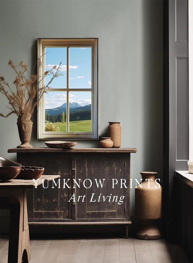 YUMKNOW Rolled Canvas 24x36 Print Wall Decor - Windows View to Nature Wall Art - Decoration Bedroom, Living Room Office - Serene Tranquil Sunshine Meadow Photograh Flower Floral Mountain - Summer Swiss Alps - Image 5