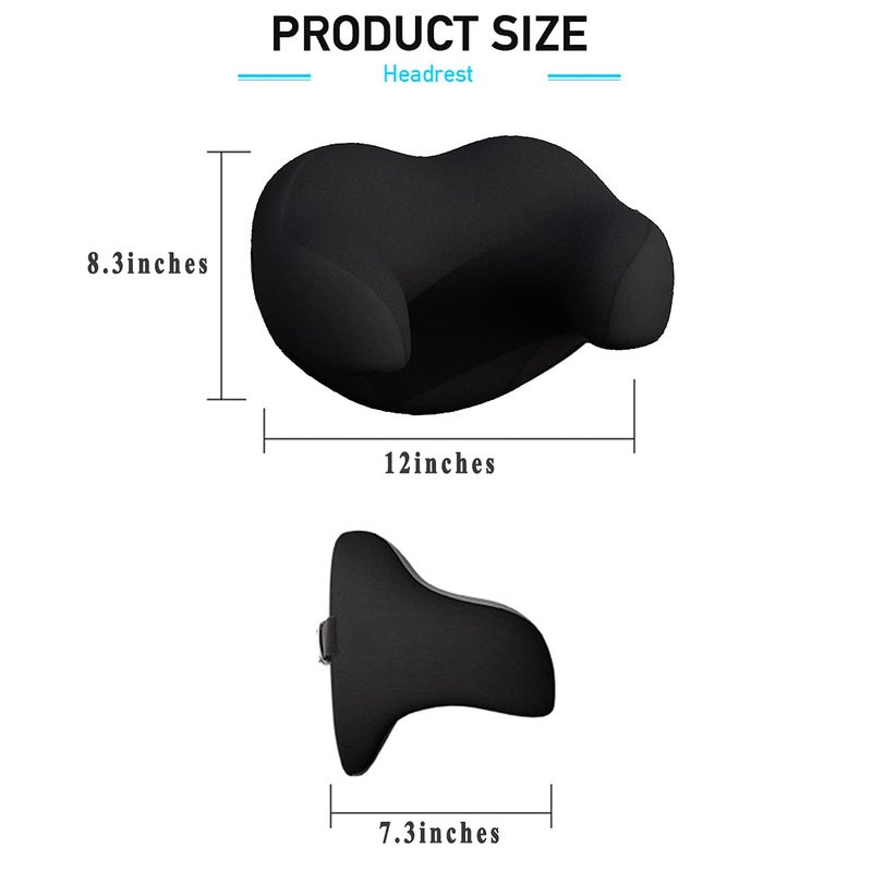 HOLDCY Car Seat Headrest Pillow, Ergonomic Design Memory Foam Neck Support Pillow Head, for Support to Our Necks, Shoulders, and Heads, for Sleeping and Resting in Home, Work, Car (Black) - Image 4
