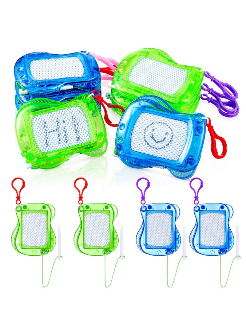 Mini Magnetic Drawing Boards, 8 Pieces Doodle Boards Backpack Keychain Clip Drawing Boards Erasable Sketch Pad for Kids Art Supplies Party Favors Goodie Bag Filler - Image 1