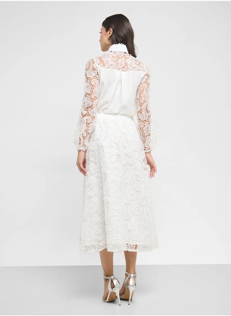 ايلا Lace Top & Skirt Set