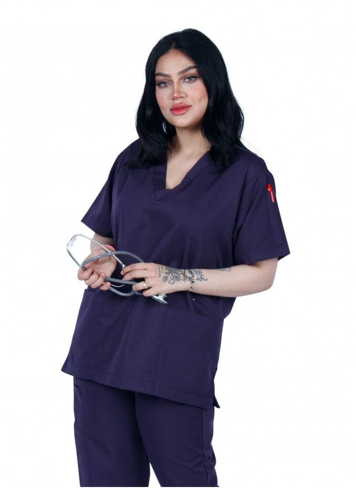 Kenzi Kenzi medical scrub set for unisex dark purple 2  - Image 2