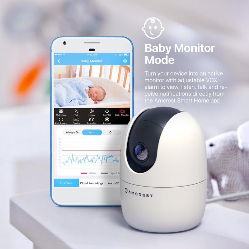 AMCREST كاميرا أمكريست 1080P واي فاي كاميرا داخلية كاميرا مربية كاميرا كلب صوت مراقبة طفل كشف إنسان وحيوان تتبع حركة تطبيق الهاتف كاميرا IP لاسلكية رؤية ليلية منزل ذكي ASH21W - Image 5
