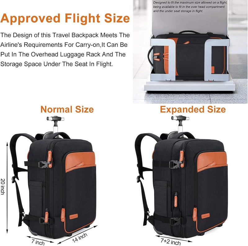 Lumesner Unisex Lumesner Travel Bussiness Laptop Backpack Carry on backpack,Travel backpack - Image 3