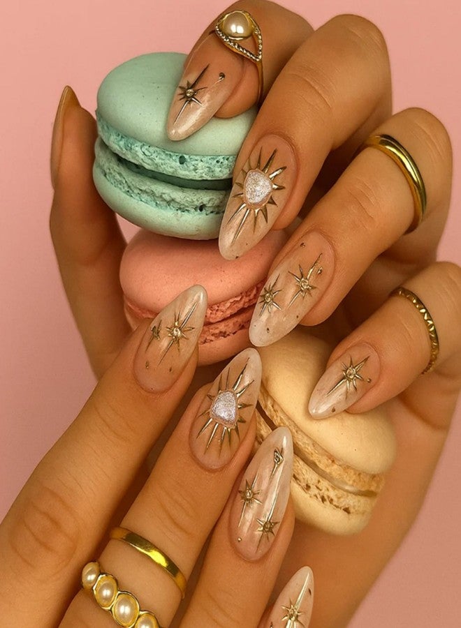 squishy 24pcs Press On Nails Almond Shape Stickers, Nail Extensions For Women, Quick Manicure Solution For Daily And Special Occasions, Fashionable Almond Shaped Artificial Nails，Sticker without Nail Plate - Image 5