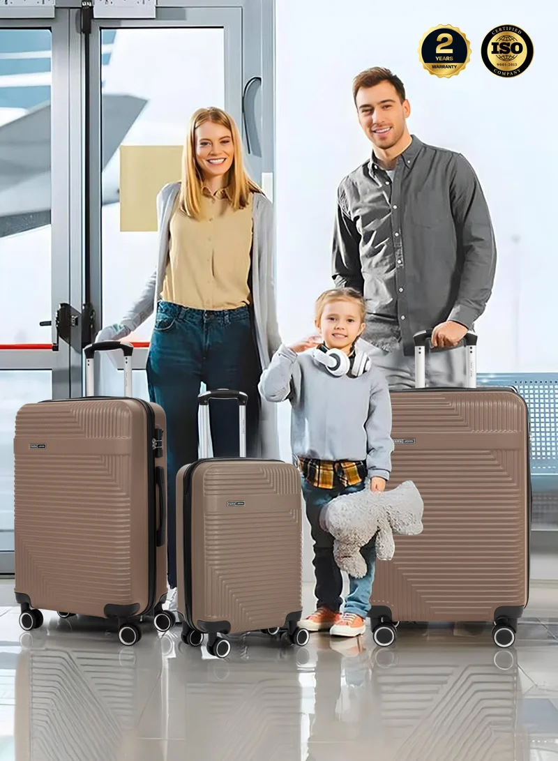 PARAJOHN M (24 inch) Medium 24-Inch ABS  Lightweight Hardshell Luggage Trolley | carrying 20kg 4-Wheel Spinner Suitcase Champagne  | Best Price UAE