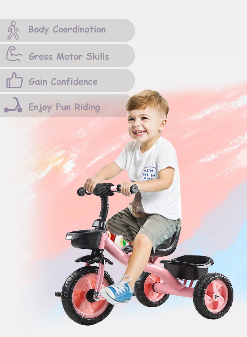 MaBaby Tricycles for Kids, with Storage Basket, Adjustable Seat and Pedal, Children Trike for 1-6 Years Boys and Girls, Balance Bike for Indoor Outdoor Fun - Image 4