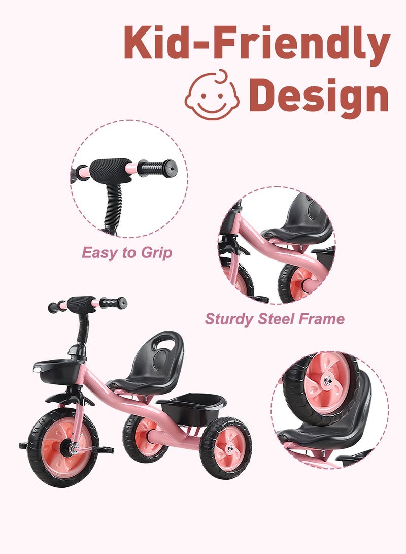 MaBaby Tricycles for Kids, with Storage Basket, Adjustable Seat and Pedal, Children Trike for 1-6 Years Boys and Girls, Balance Bike for Indoor Outdoor Fun - Image 4