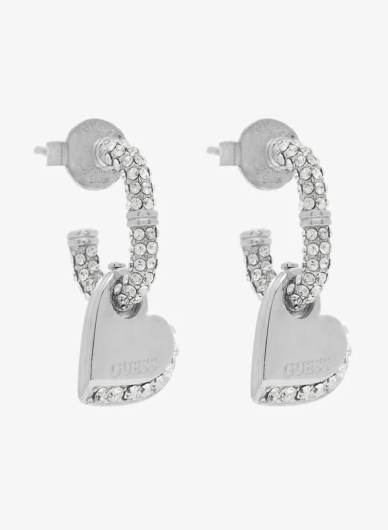 جس أقراط هوب مرصعة بالقلوب