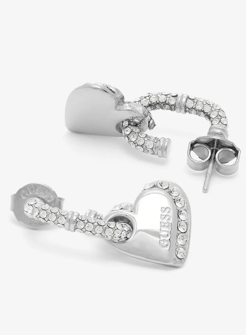 جس أقراط هوب مرصعة بالقلوب