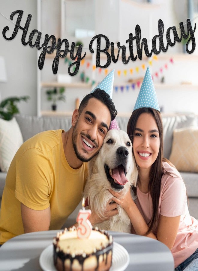 لافتة عيد ميلاد سعيد سوداء من باتي كول - معلقة مسبقًا، لافتة عيد ميلاد سعيد سوداء لامعة، لا تحتاج إلى تركيب - حروف عيد ميلاد سعيد، زينة عيد ميلاد سعيد للنساء والرجال، لوازم تزيين حفلات أعياد الميلاد - Image 3