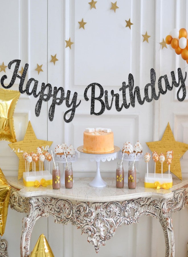 لافتة عيد ميلاد سعيد سوداء من باتي كول - معلقة مسبقًا، لافتة عيد ميلاد سعيد سوداء لامعة، لا تحتاج إلى تركيب - حروف عيد ميلاد سعيد، زينة عيد ميلاد سعيد للنساء والرجال، لوازم تزيين حفلات أعياد الميلاد - Image 4