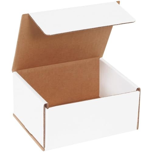 Aviditi White Corrugated Cardboard Mailing Boxes, 6 x 5 x 3 Inches, Pack of 50, Crush-Proof, for Shipping, Mailing and Storing - Image 1