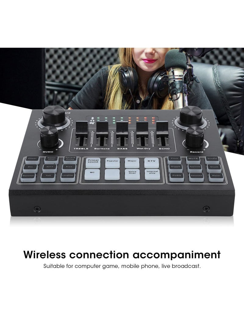 BORTONY - Sound Card V9 Live Broadcast Sound Card External Stereo Audio Mixer Broadcast Metal Frosted Body Easy Operation Live Sound Card For Live Streaming and Games - Image 1
