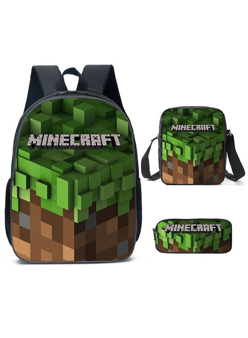 My World Cartoon Student Backpack Three-piece Set 29*42*16cm